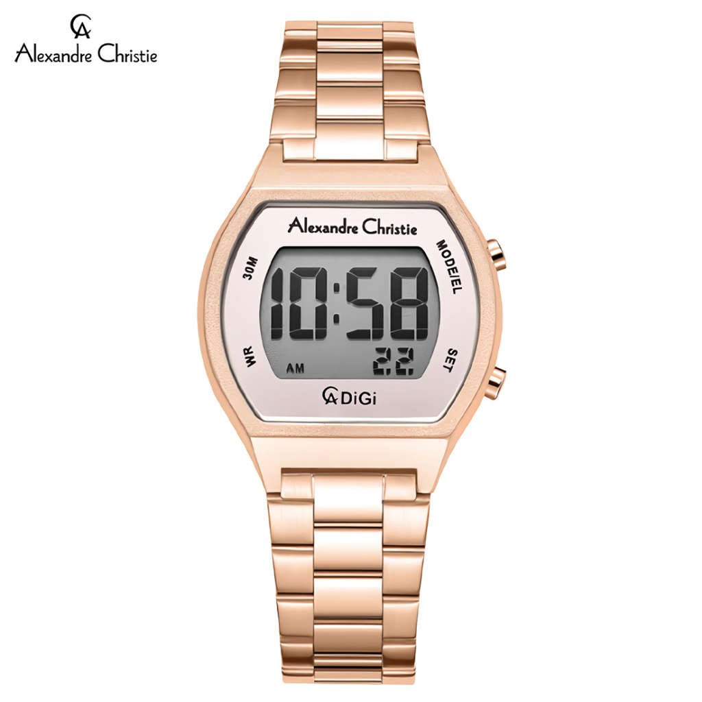 Jam Tangan Wanita Alexandre Christie Digi AC 9384 LHBRGPN Pink Digi - Stainless Steel