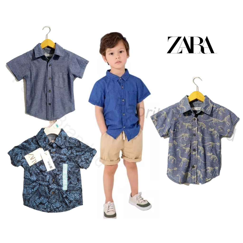 pabrik branded Zar* shirt baju atasan kemeja anak laki-laki perempuan kids 12 18 24 bulan month 2 3 