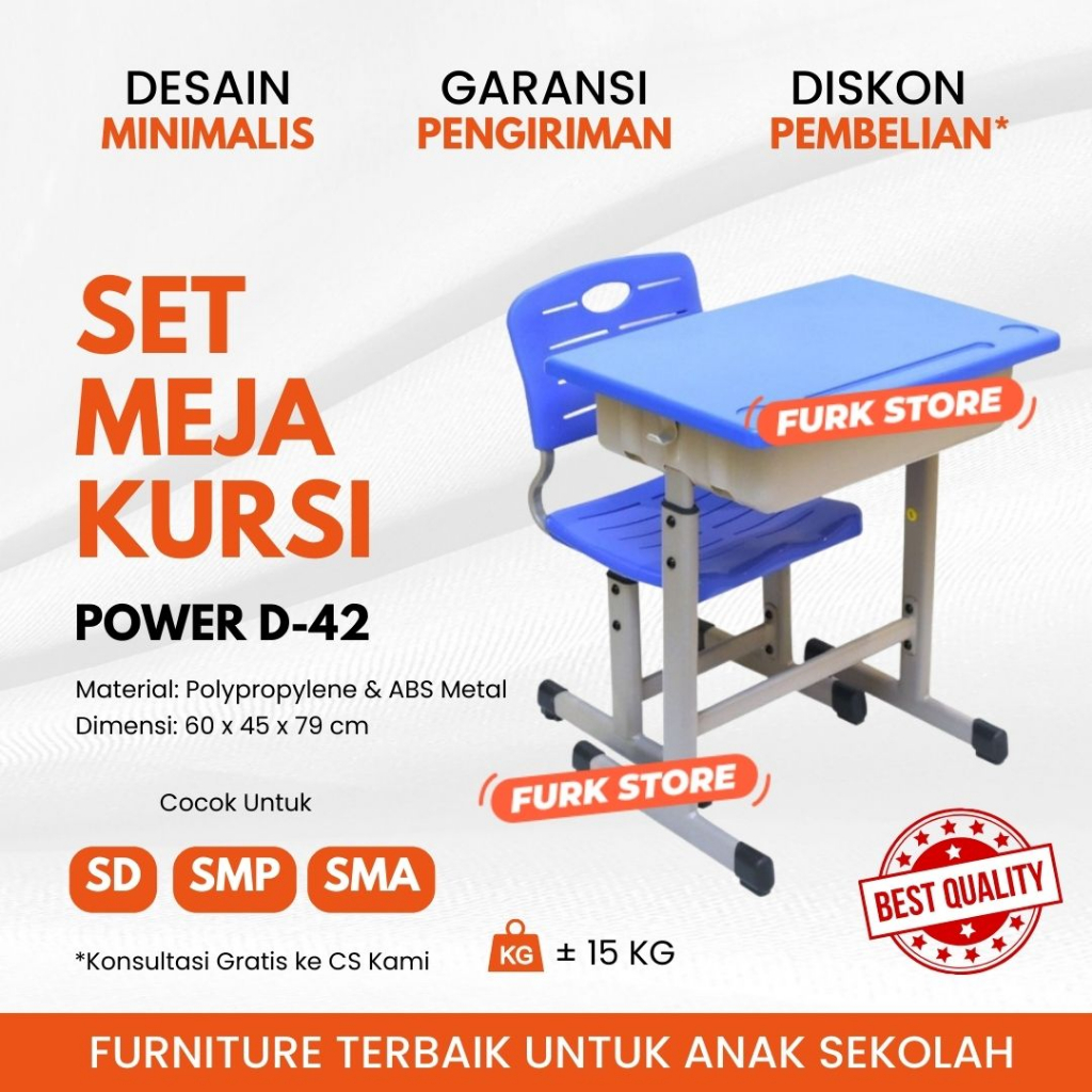 D42 Furnitur Sekolah Mebelair Sekolah Meubelair Sekolah Meja Kursi Sekolah Besi