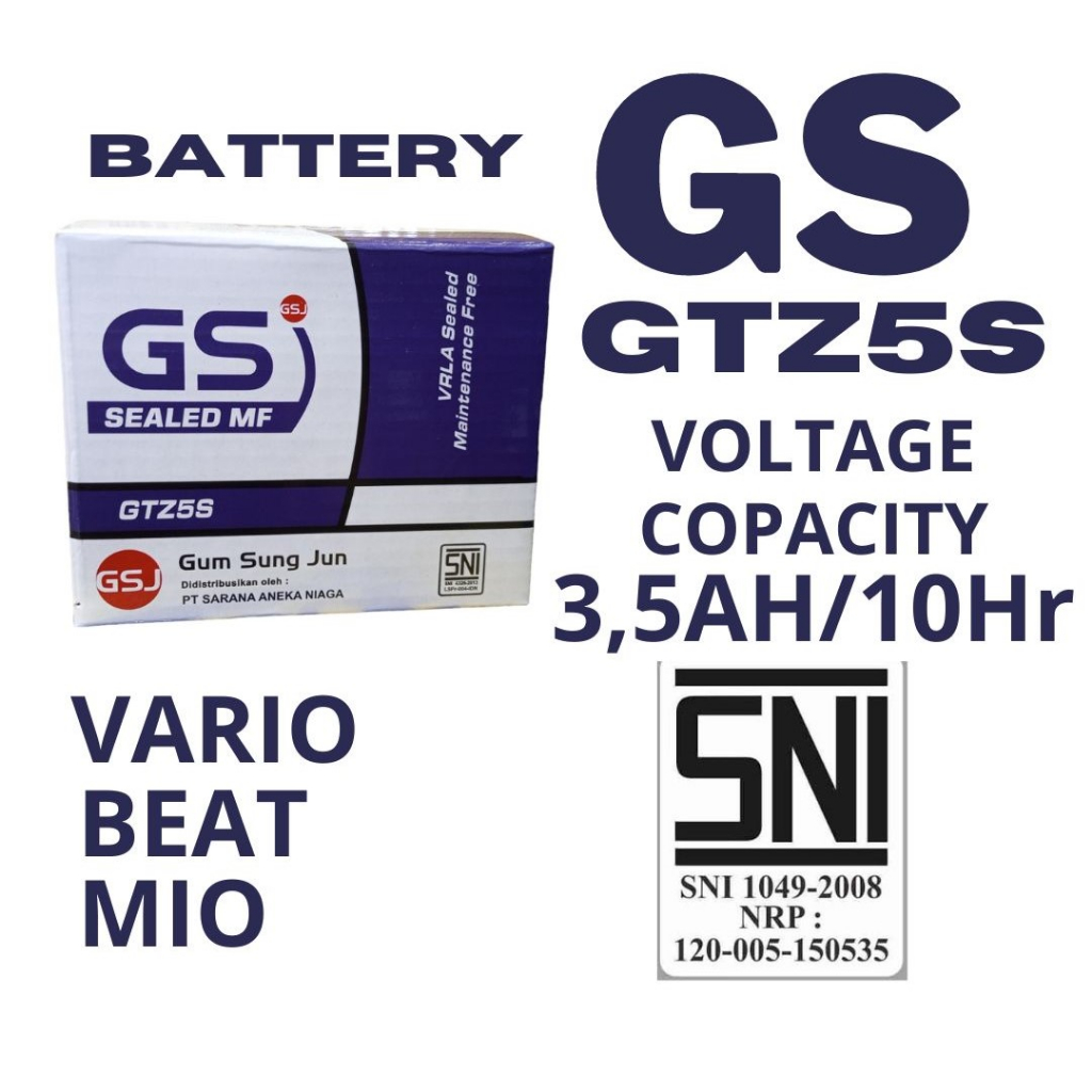 Aki Motor Honda Vario 110 Matic GS GTZ5S