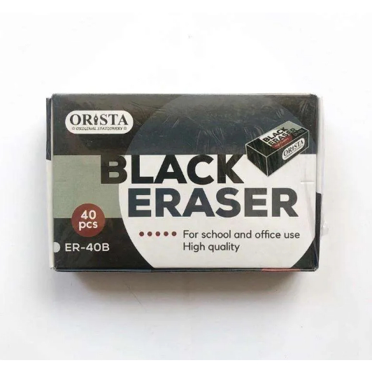 

1 Box / 40 Pcs Penghapus Pensil Kecil Isi 40 Pcs Hitam Orista