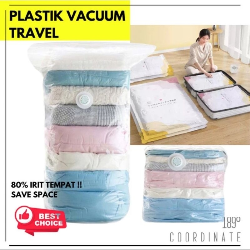 PLASTIK VACUM BAJU TRAVEL PORTABLE VACUUM PAKAIAN LAUNDRY VAKUM REFIL
