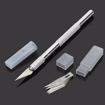 

✅COD✨ Pisau Ukir Seni Silver Stainless Steel Pen Cutter Engraving Carving Cutting Stiker