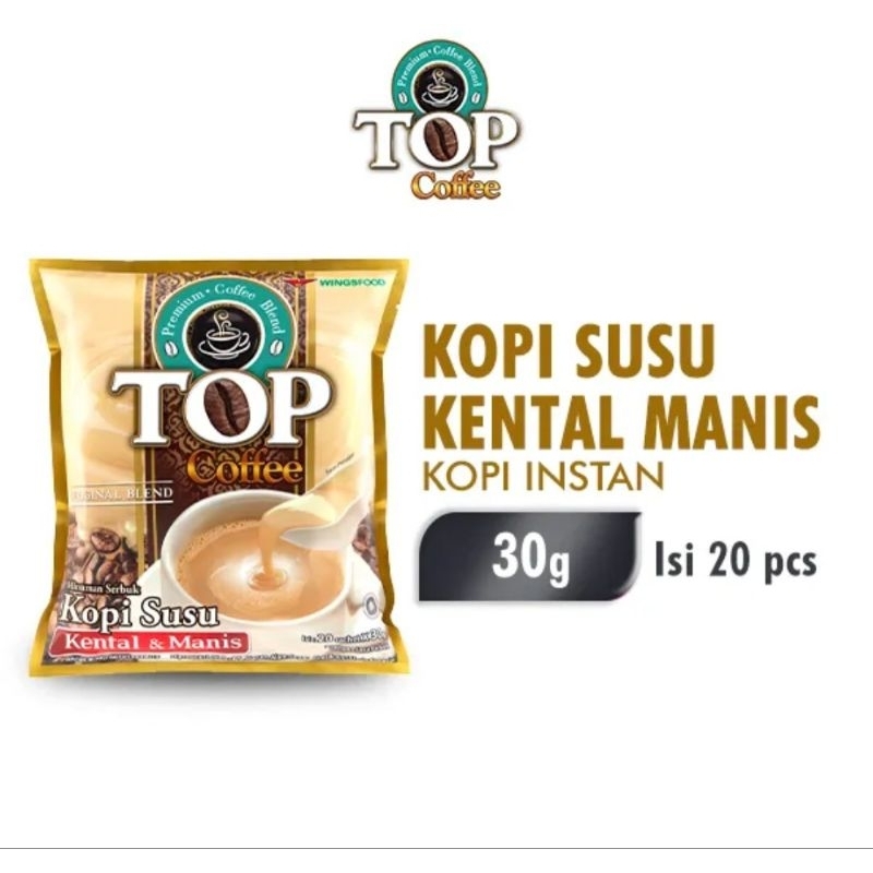 TOP Coffee Kopi Susu 3 in 1 Bag isi 20 Sachet