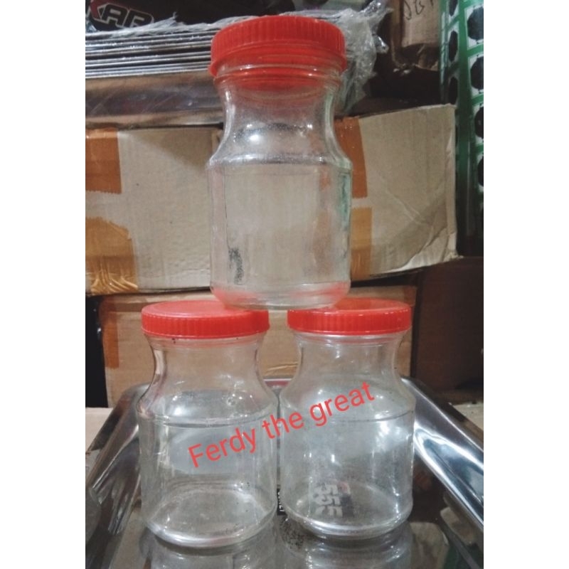 Toples jar kaca tutup plastik/ toples kaca / toples kue/ toples permen/ toples bumbu tebal awet