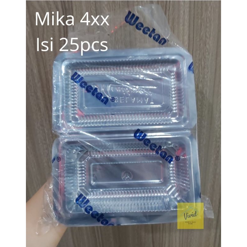 Mika Kue 4A / W-4 XX - Mika Plastik Bening 4A / W-4XX - Mika 4A / Kotak Kue W-4XX (25pcs)