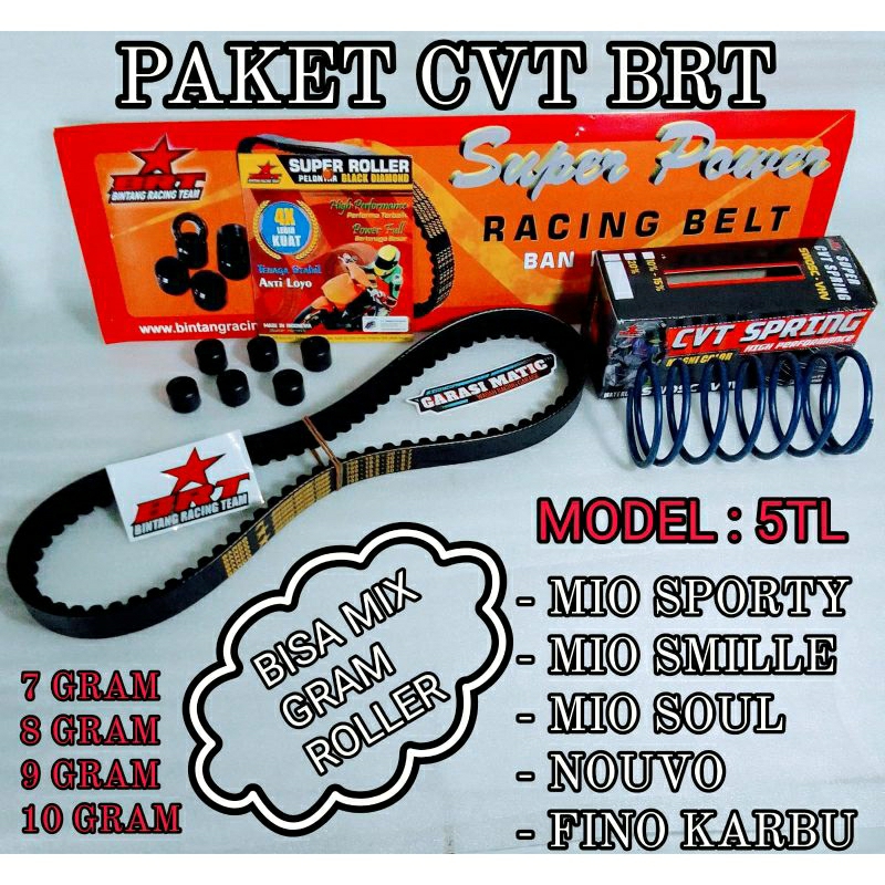PAKET CVT BRT 5TL MIO SPORTY MIO SMILLE MIO SOUL FINO KARBU NOUVO Z NOUVO LELE VANBELT VBELT PANBEL 