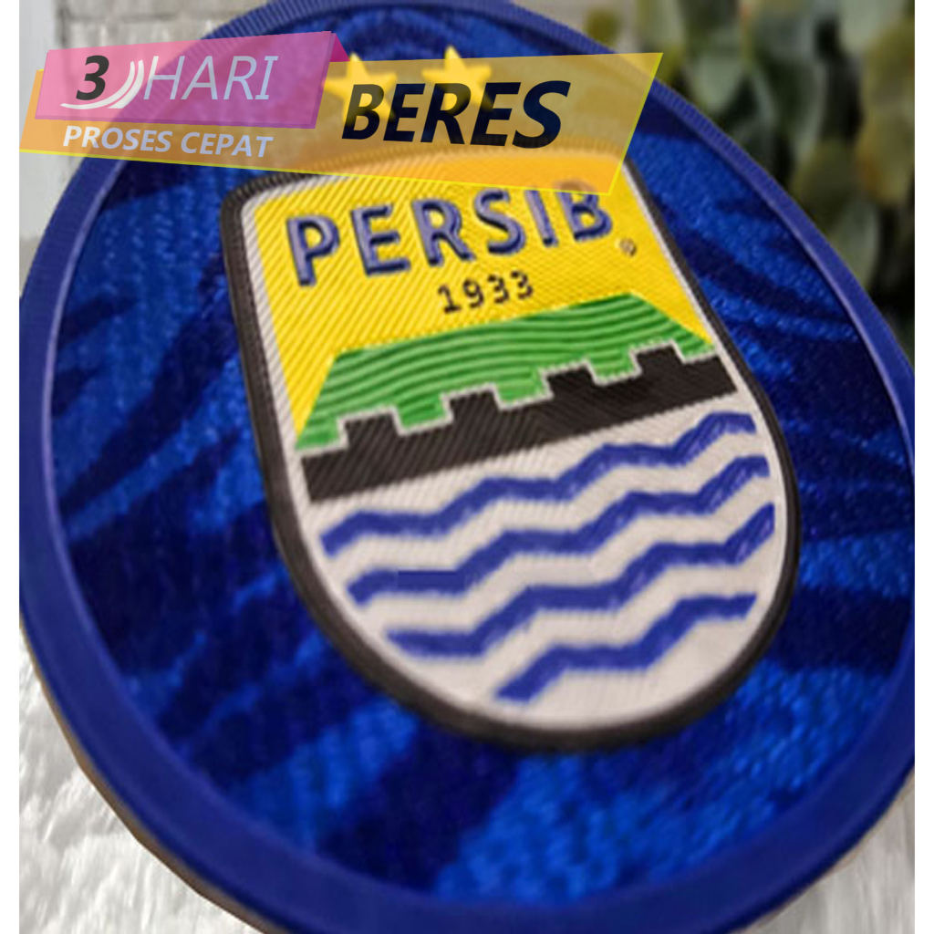 Label patch jersey karet rubber logo timnas persib persija untuk aksesoris jersey dan tas desain 3D 