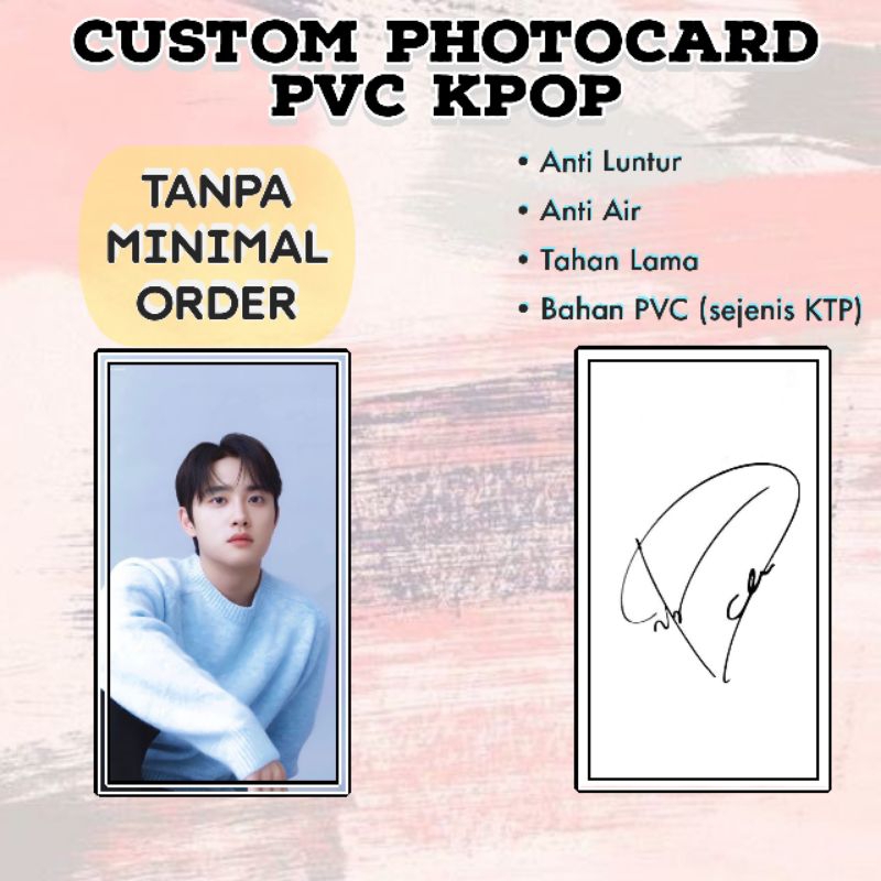 CUSTOM PHOTOCARD PVC KPOP SATU SISI/DUA SISI TANPA MINIMAL ORDER