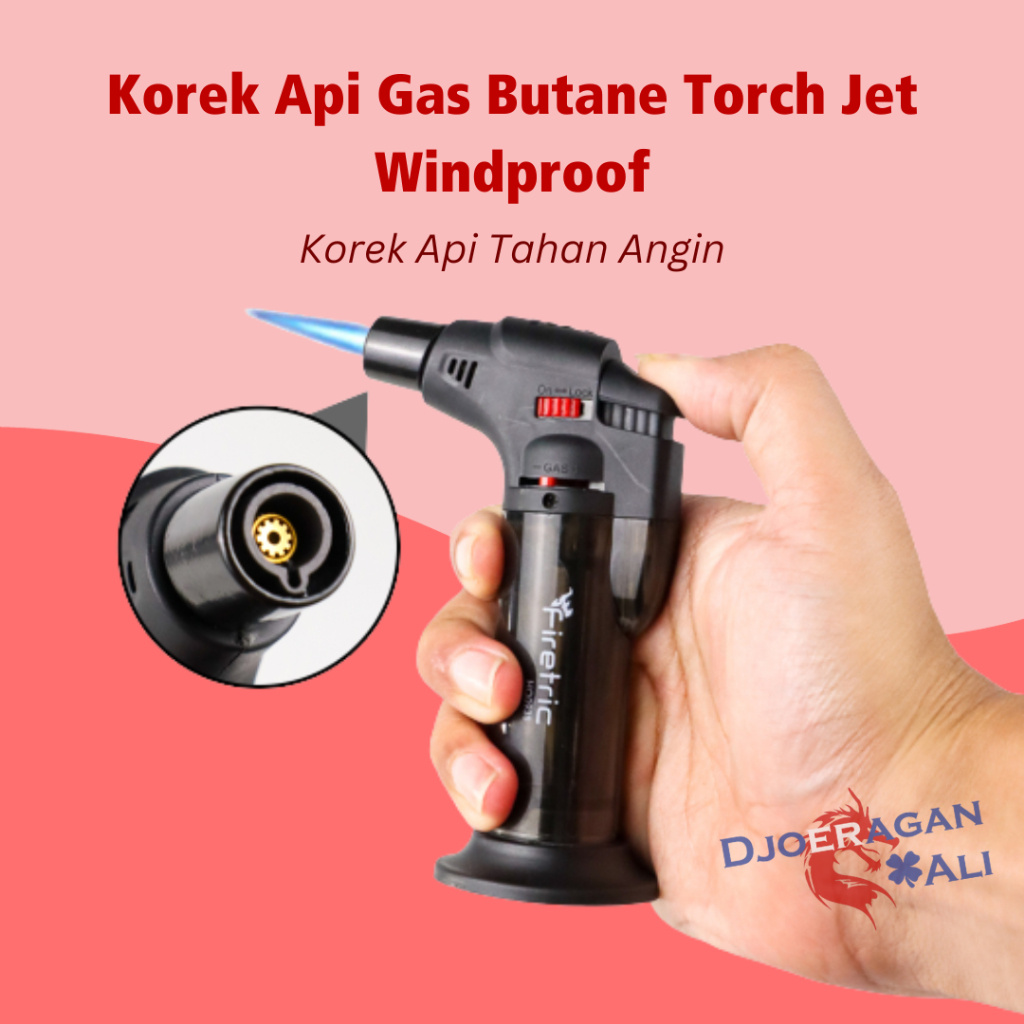 Korek Api Gas Jumbo Blow Torch Jet Gun Windproof Bara Anti Angin Bentuk Pistol Unik Keren Lighter Bi