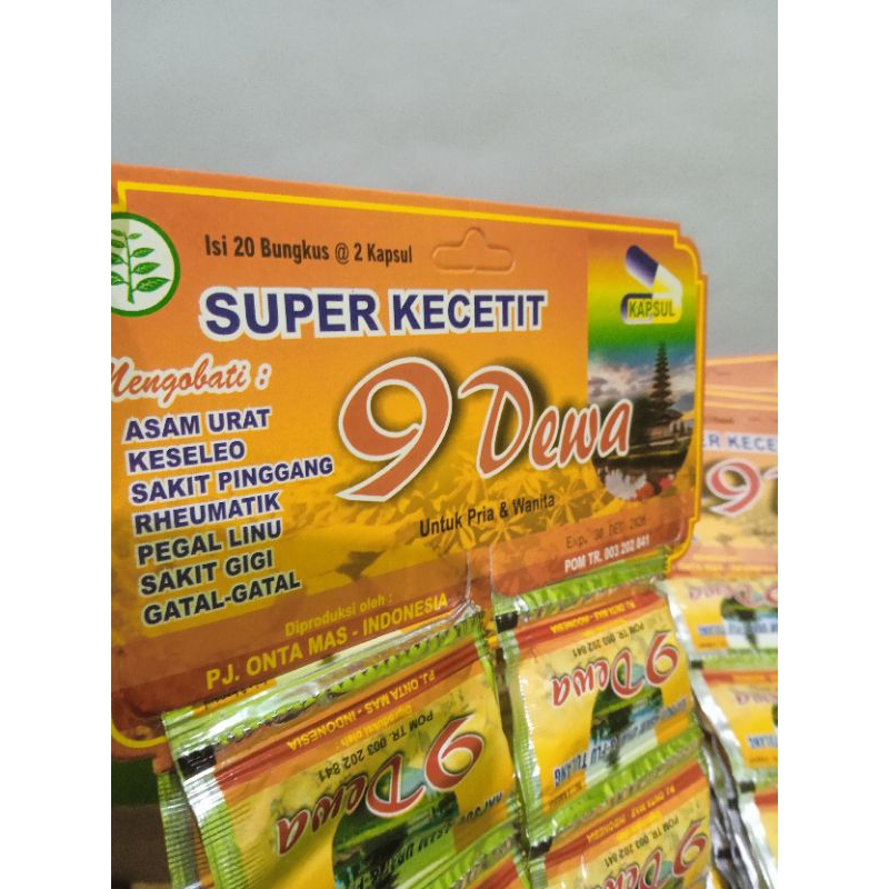 super kecetit 9 dewa kapsul Asam urat pegal linu original