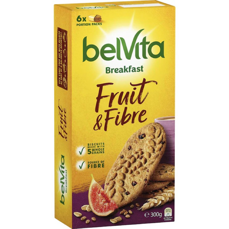 

Belvita Fruit & Fibre Breakfast Biscuits 6 Pack 300g - Australia