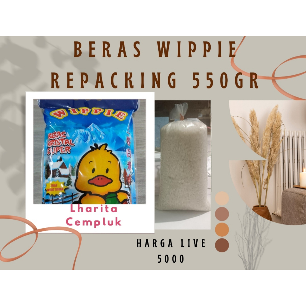

Beras Repacking Wippie 550gr | Beras Timbangan berat 550gr