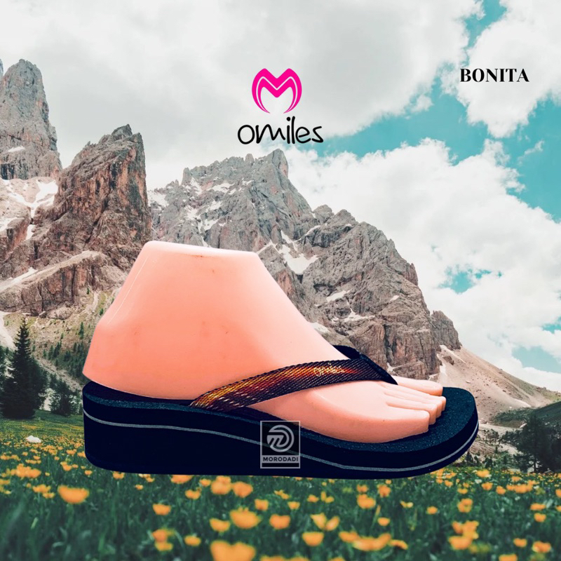 SANDAL JEPIT WANITA OMILES - BONITA - Black/Fus