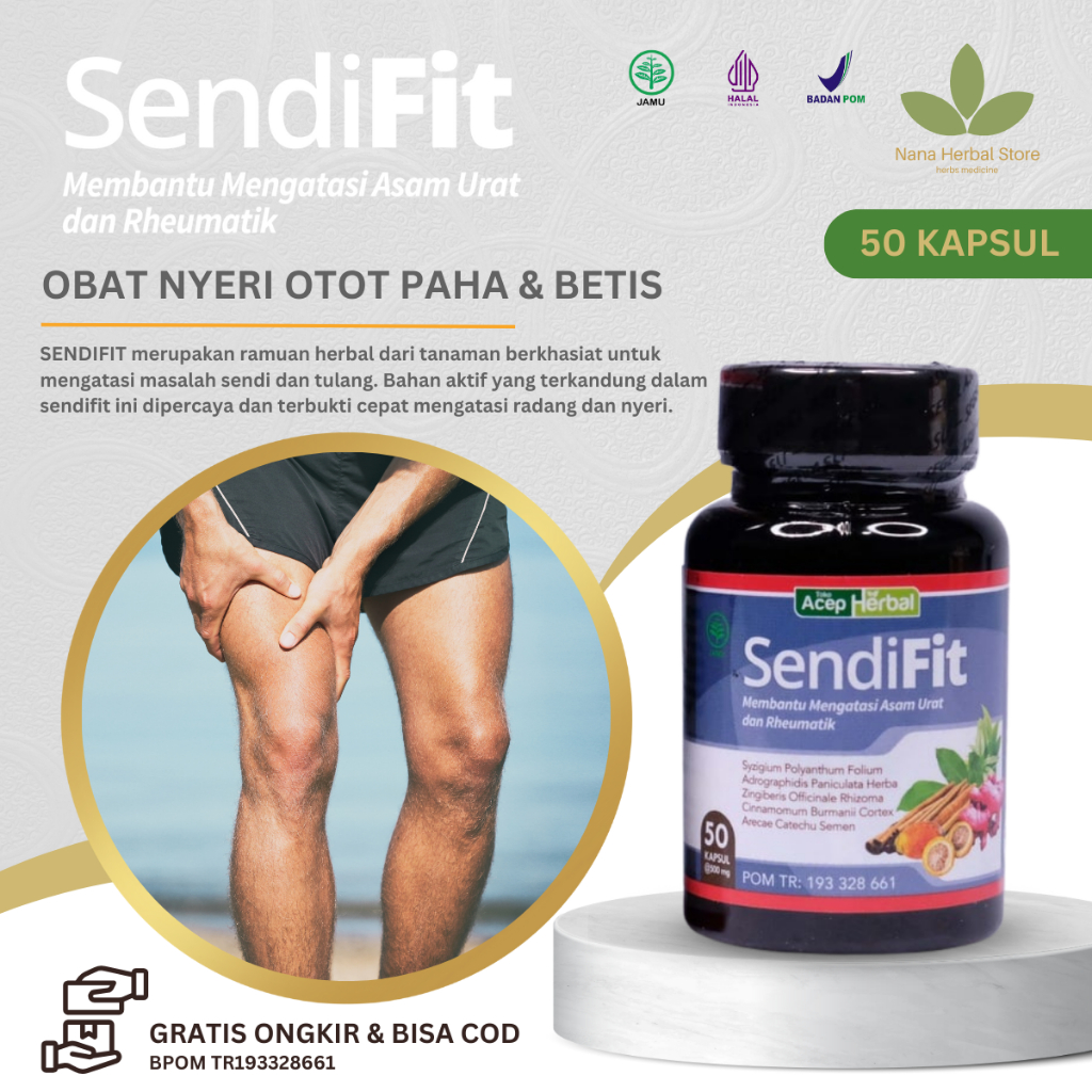 Sendifit Suplemen Herbal Atasi Nyeri Otot Dan Sendi, Obat Herbal Sakit Otot, Obat Nyeri Otot Paha, B
