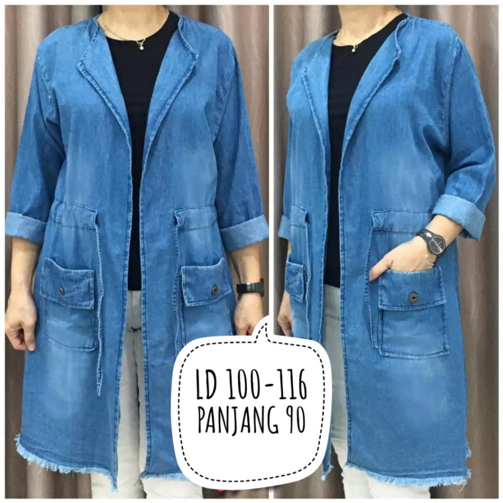 CARGIGAN JEANS WANITA ATASAN JINS WANITA BLAZER OUTER JEANS