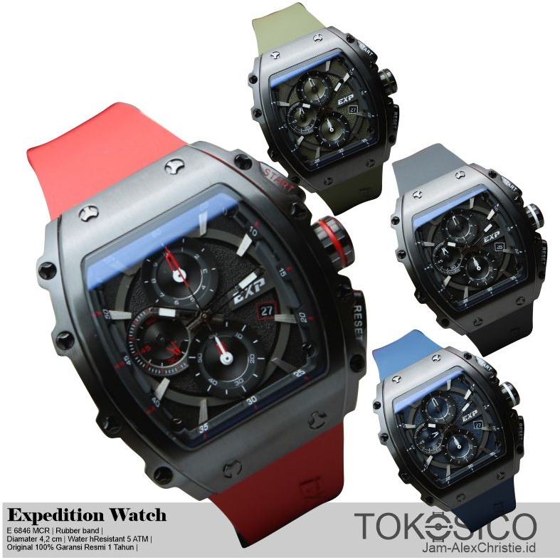 JAM TANGAN EXPEDITION PRIA ORIGINAL BRANDED MODEL SPORTY TERBARU RUBBER BAND E 6846 EXPEDISION WATCH