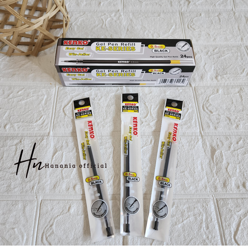 

1 PCS REFILL KENKO / ISI ULANG PULPEN KENKO GEL 0,5M KE.SERIES TINTA HITAM EASY GAL DAN WIN