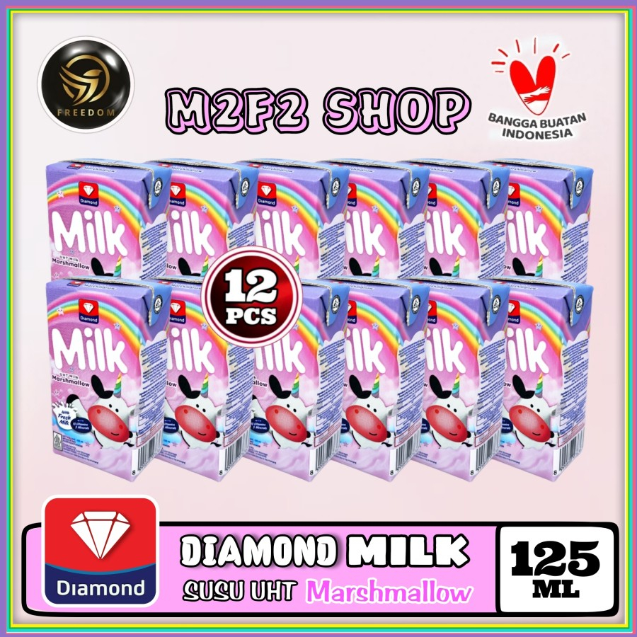 

DIAMOND Milk Susu Kotak UHT Marshmallow - 125 ml (Kemasan 12 Pcs)
