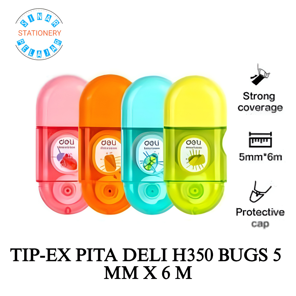 

CORRECTION TAPE/TIP-EX PITA DELI H350 BUGS 5 MM X 6 M