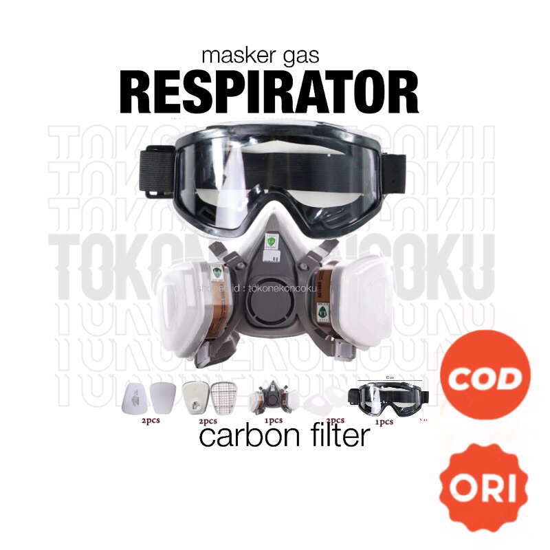 [ 100% ORIGINAL ]  SICCO Masker Gas | masker cat | cat mobil motor | airbrush | Respirator -7 In 1 S