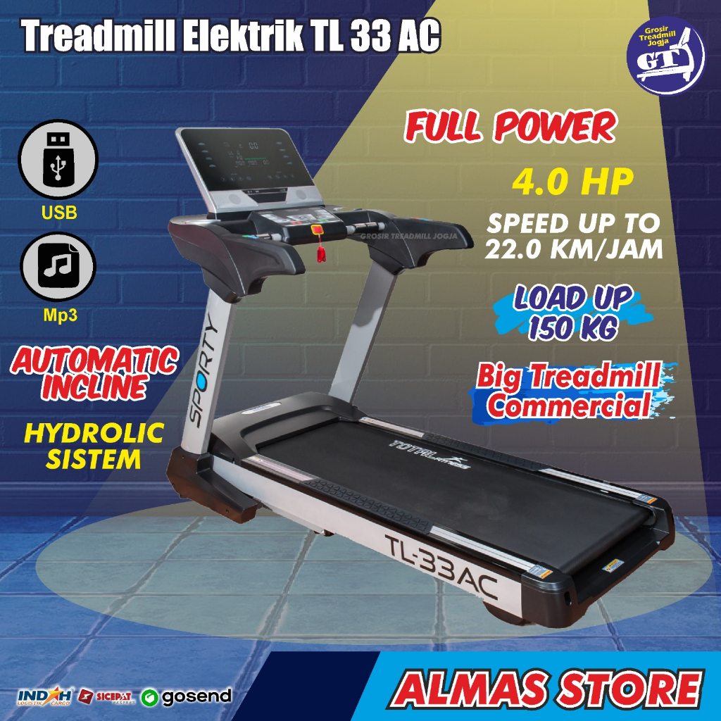 Treadmill Tredmill Tradmill Tritmil Tretmil Treatmill Treadmill Tredmill Listrik Alat Olahraga Fitne