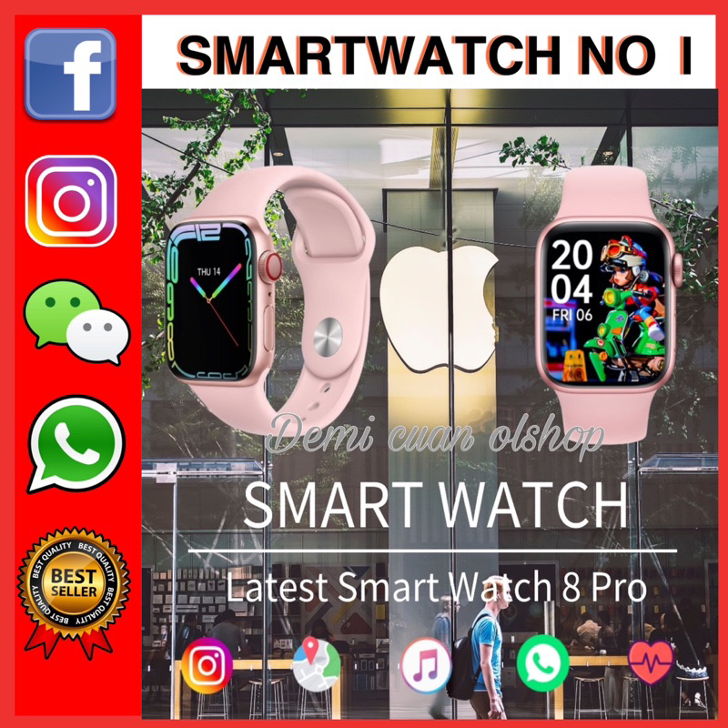 Jam Tangan Pintar Android Hp Bisa Whatsapp Layar Sentuh Smartwatch Pria Wanita Anti Air Keren Elegan