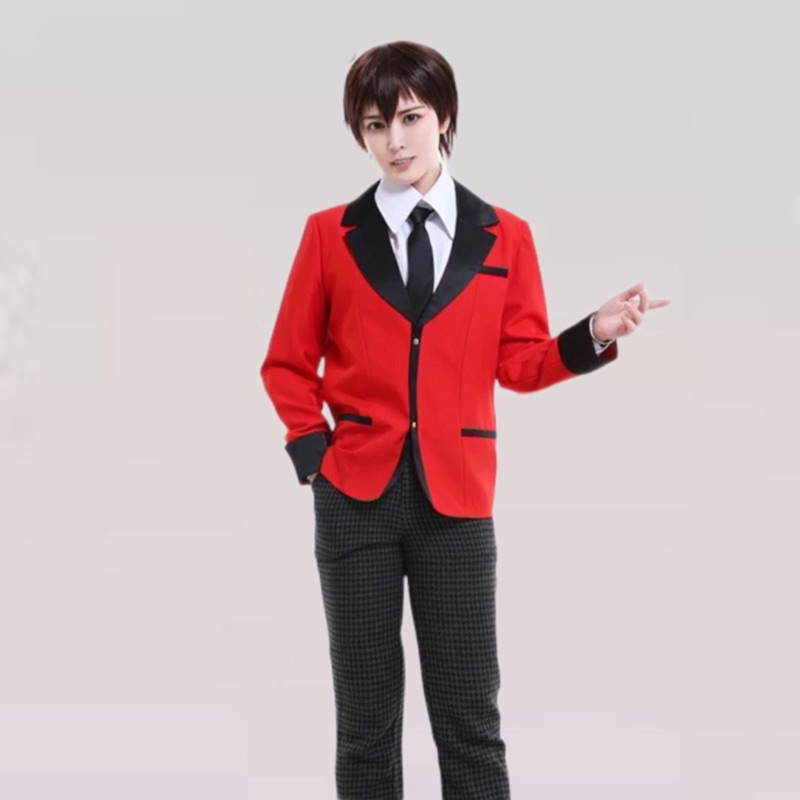 【Lolicos】Ready Kakegurui Ryota Suzui Cosplay Costume Fullset Wig Anime Uniform School JK Compulsive 