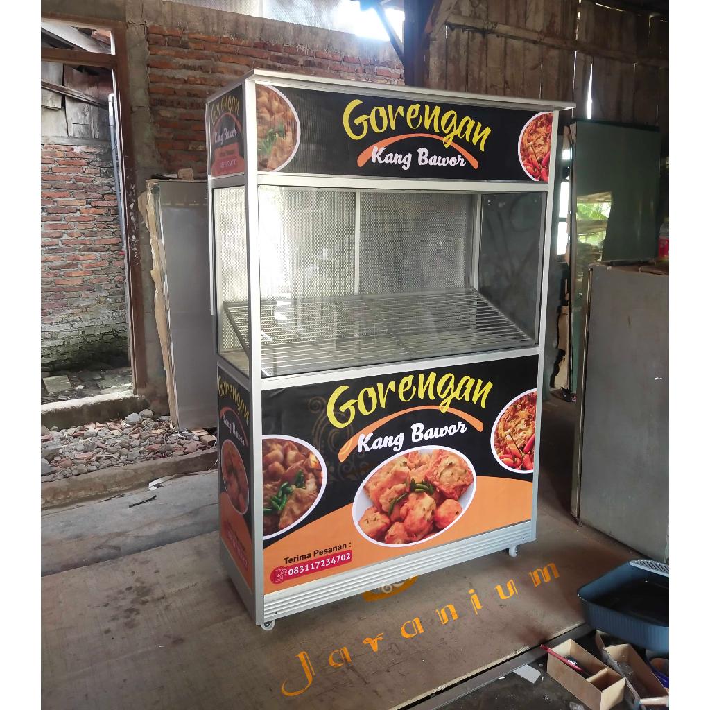 Gerobak gorengan aluminium / grobak gorengan aluminium