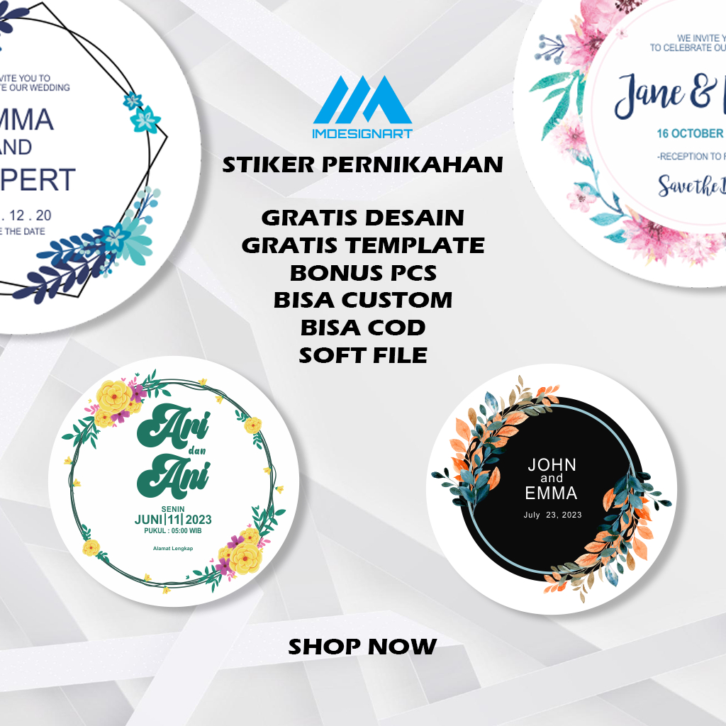 

Stiker Wedding Bulat Custom | Stiker Souvenir Pernikahan | Stiker Nama Custom | Cetak Segel Souvenir Nikah | Stiker Pernikahan