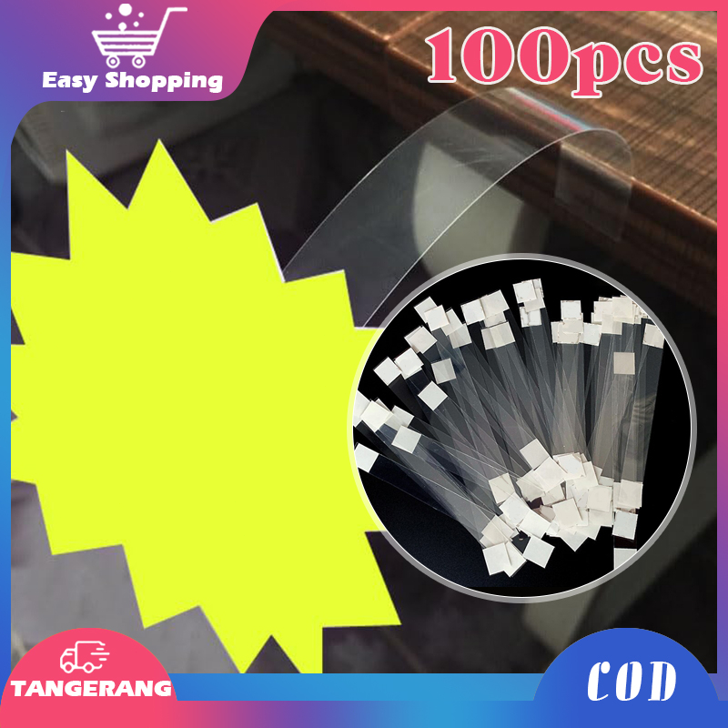 100pcs Wobbler Promosi Toko Mika Display Kartu Promo Mika Label Harga Rak Toko