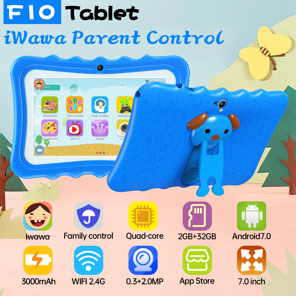 【2023 New Tab】Kids Tablet Anak Tablet Android Tab Tablet 7.0 Inch Android Tab 2GB+32GB 4000mAh Touch Screen Wifi HD Tablet Kids Study Tablet Murah Cuci Gudang Kids Gift Tablet Anak Anak Untuk Belajar Tablet Belajar Anak sentuh edukasi tabletanak murah