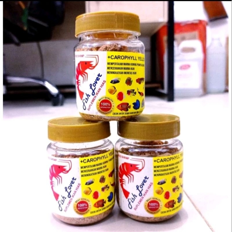Makanan Ikan UDANG PREMIUM FISH LOVER RED BLUE YELLOW 50gr