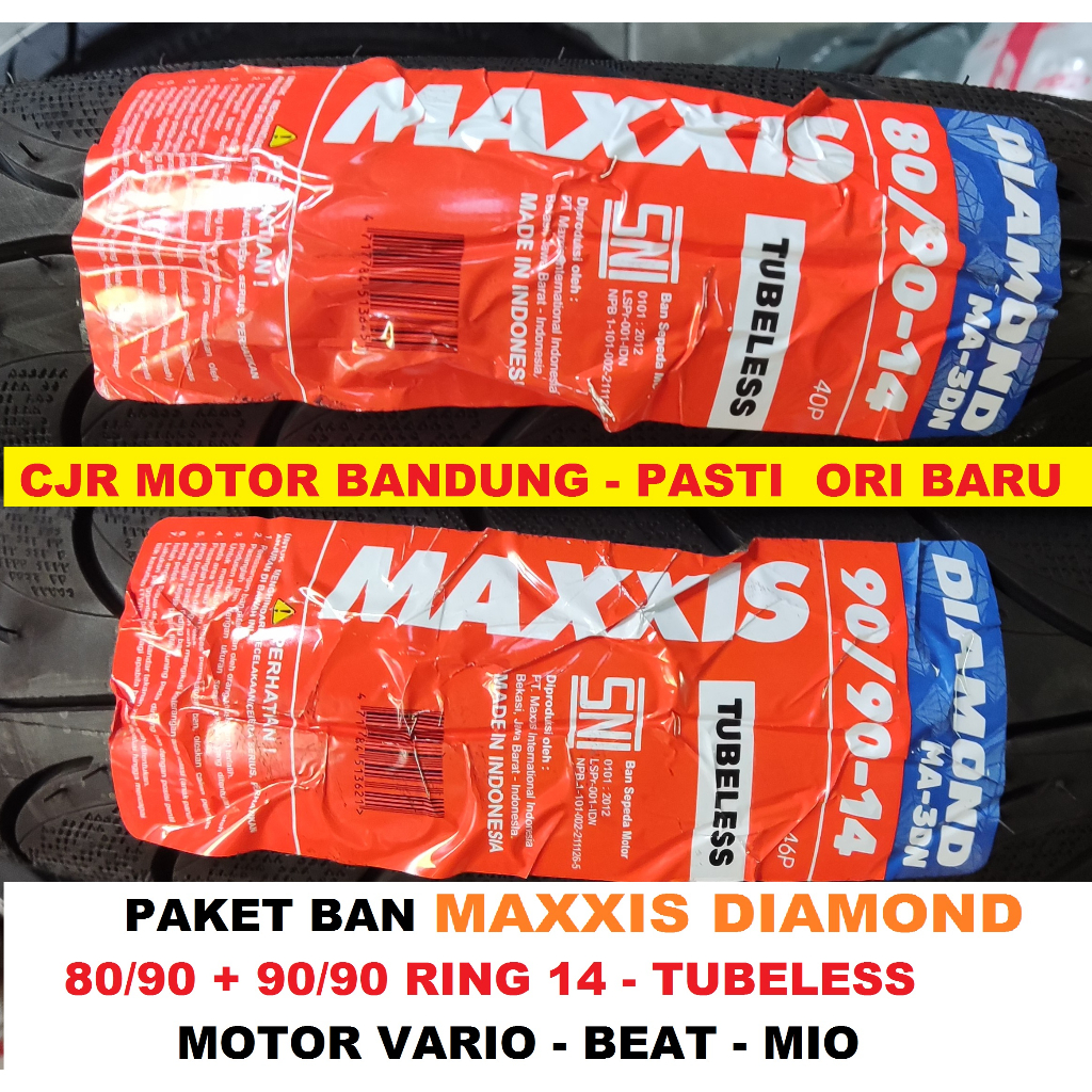 PAKET SEPASANG Ban Motor Matic MAXXIS DIAMOND 80/90 & 90/90 ring 14