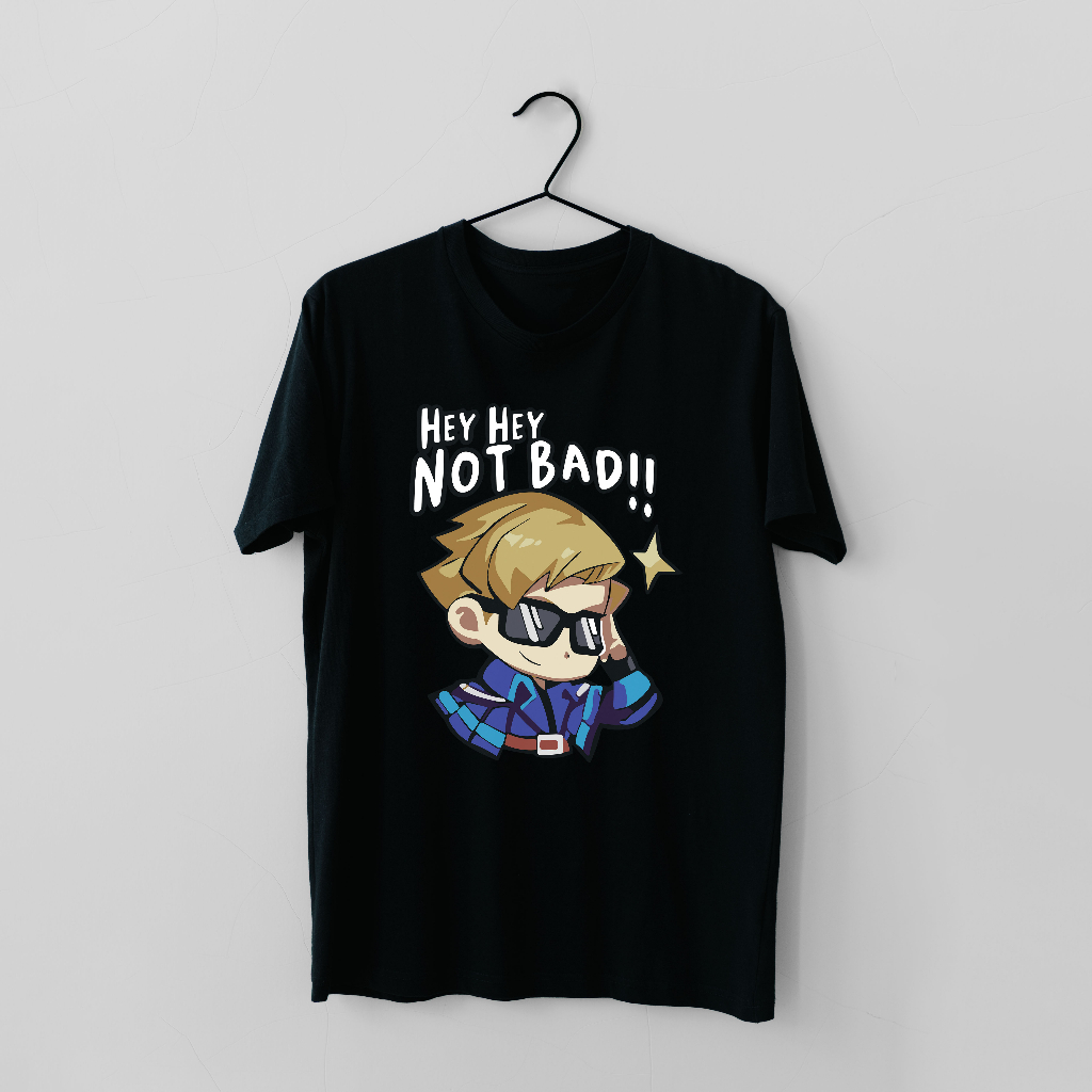 C&H KAOS EMOTE HEY NOT BAD MOBILE LEGEND DISTRO BAJU PRIA WANITA COMBED 24s - CHML 04