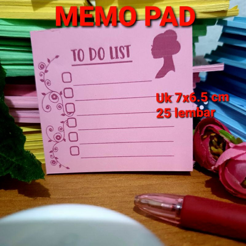 

memo pad cute motif pink uk 7x6.5 cm