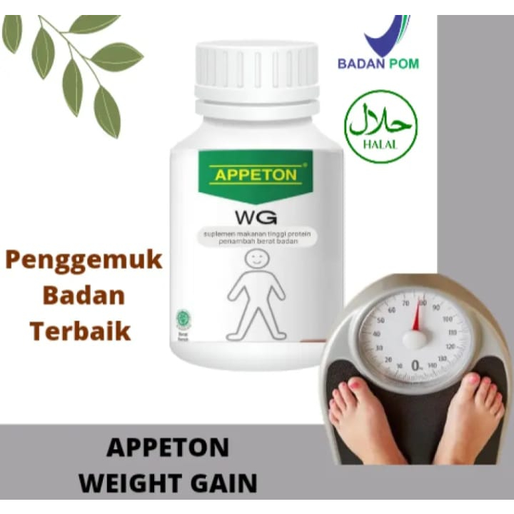 KAPSUL APPETON WG PENGGEMUK BADAN VITAMIN GEMUK BADAN PENAMBAH BERAT BADAN SUPLEMEN HERBAL TERBAIK