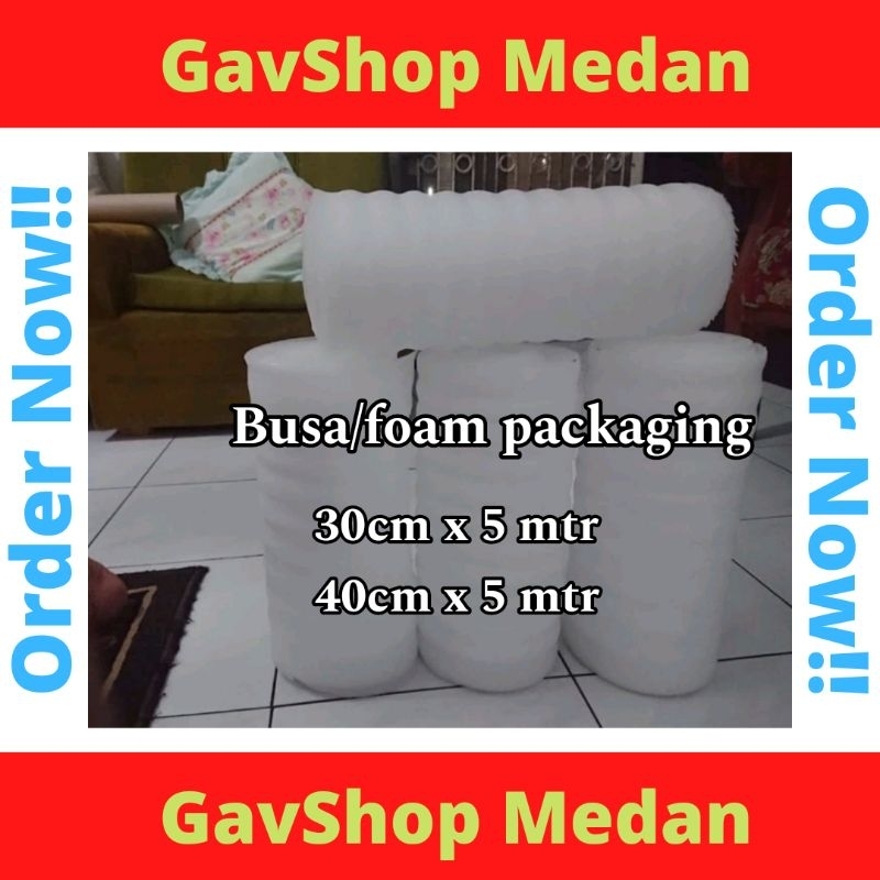 

Busa Foam Packaging Tebal 2mm uk 30cm x 5 mtr - 40cm x 5mtr Lebih Safety dari Bubble / Busa Elastis