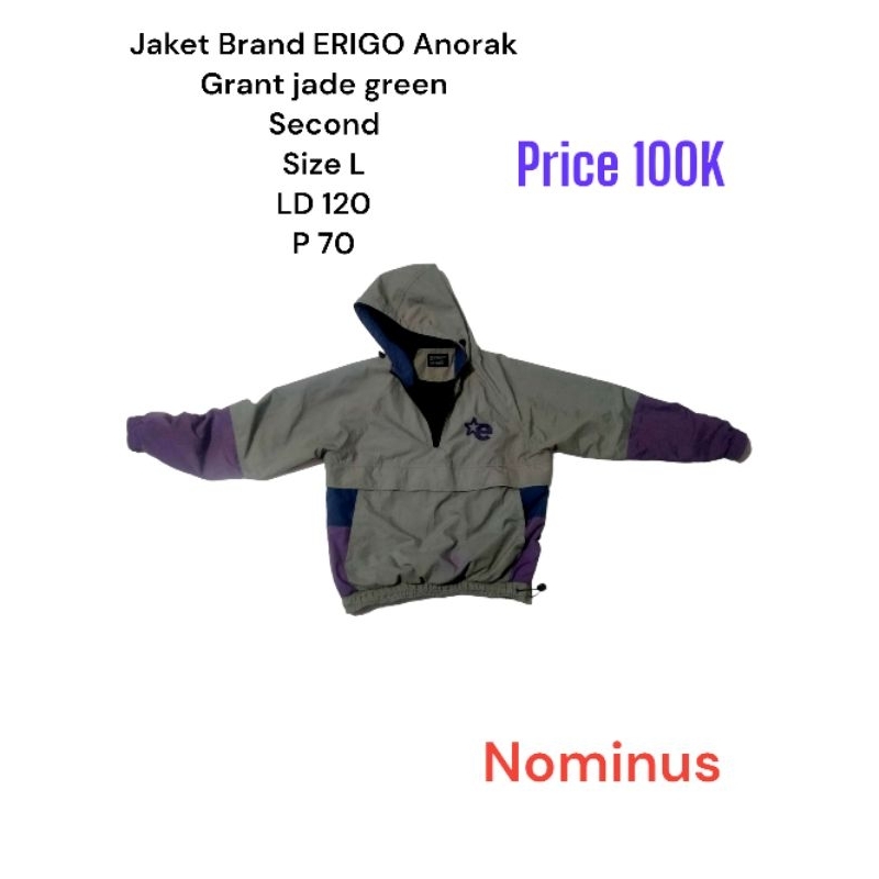 Jaket Brand lokal ERIGO anorak second