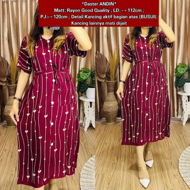 Daster Andin Lisa / Daster Andin Motif / Daster Andin Rayon / Daster BUSUI / Daster Rayon Premium / 