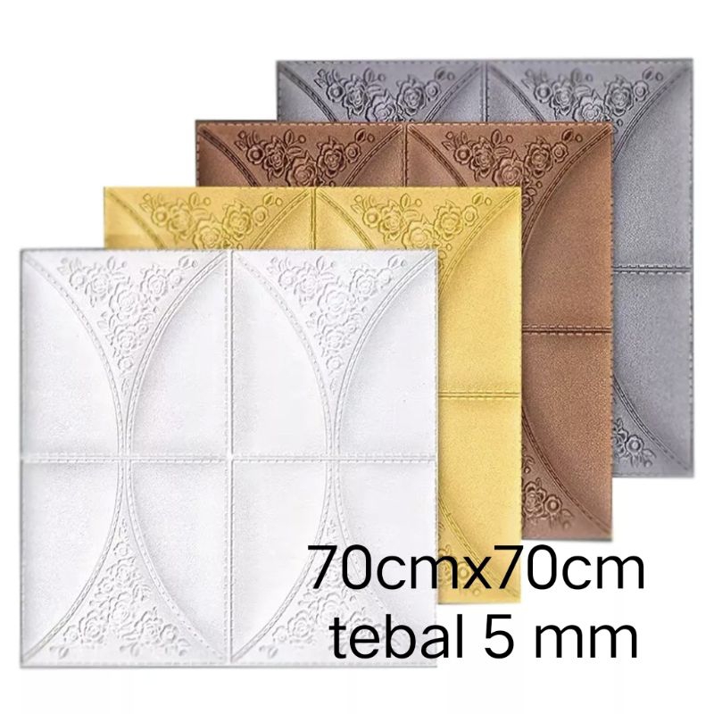 wallfoam wallpaper dinding foam batik oval 3d tebal 5mm 70x70 cm