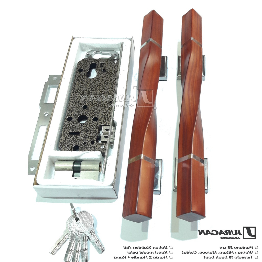 handle pegangan pintu rumah + kunci set lengkap tarikan handle pintu kayu model baru gagang model sp