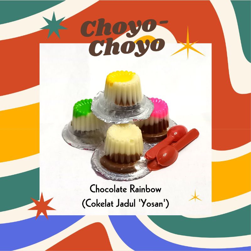

[Cokelat Jadul] Choyo-Choyo Chocolate Rainbow Cup | 20pcs | Bonus sendok