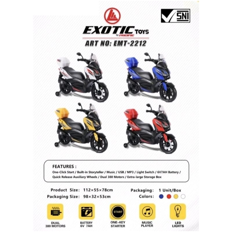 MOTOR AKI MAINAN ANAK EXOTIC EMT 2203 2212 2214 2234 ET 2102