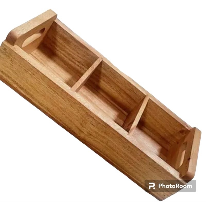 Display Kopi/Display Teh Sachet 3 sekat/Rak Kayu Jati Belanda