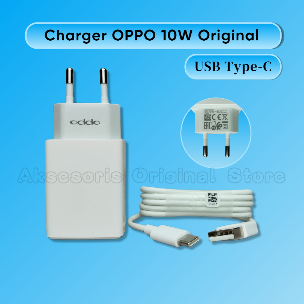 Charger Oppo A58x 10 Watt Type C Original