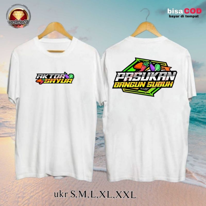 kaos pria AKTOR SAYUR,pasukan bangun subuh,kaos pria kata kata,kaos combed nyaman