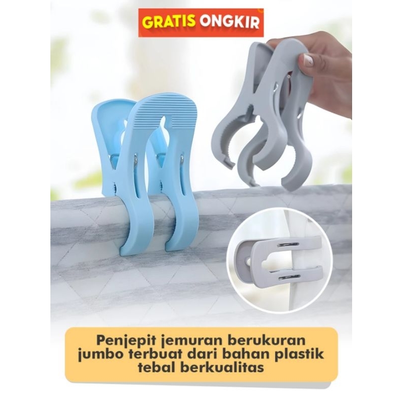 JEPITAN 2 KAKI JUMBO JEMURAN PAKAIAN HANDUK SELIMUT/ JEPIT JEMURAN ANTI ANGIN MULTIFUNGSI/ JEPITAN B