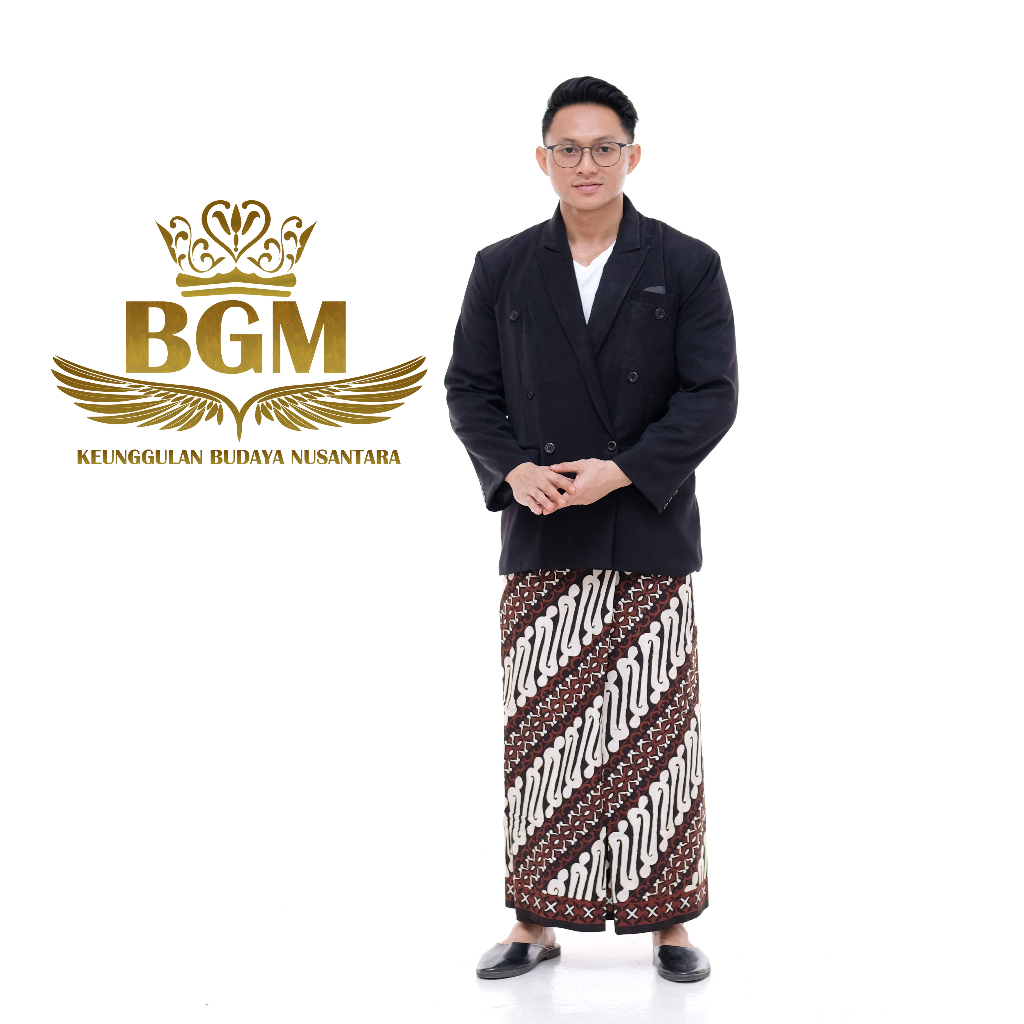 BGM Sarung Batik Cap Tulis Lasem Bakaran Asli Pekalongan Warna Hitam Kain Katun Primis Halus Seragam