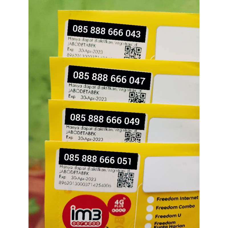 Nomer Cantik Indosat OredoO : 085 888 666 xxx Rapi